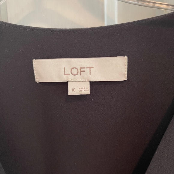 LOFT size 10 black ruffle dress romper - Picture 10 of 10